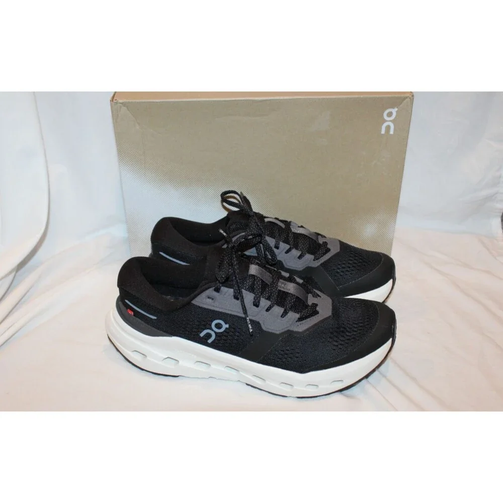 ON CLOUD MEN'S CLOUDRUNNER 3 RUNNING ATHLETIC SNEAKERS BLACK IVORY 9.5